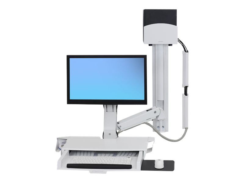 Ergotron Befestigungskit (CPU-Halter, Tastatur-Tablett, Monitorhalterung) - für LCD-Display / PC-Ausrüstung - kleiner CPU-Halter - Aluminium, hochwertiger Kunststoff - weiß - Bildschirmgröße: bis zu 61 cm (bis zu 24 Zoll)
