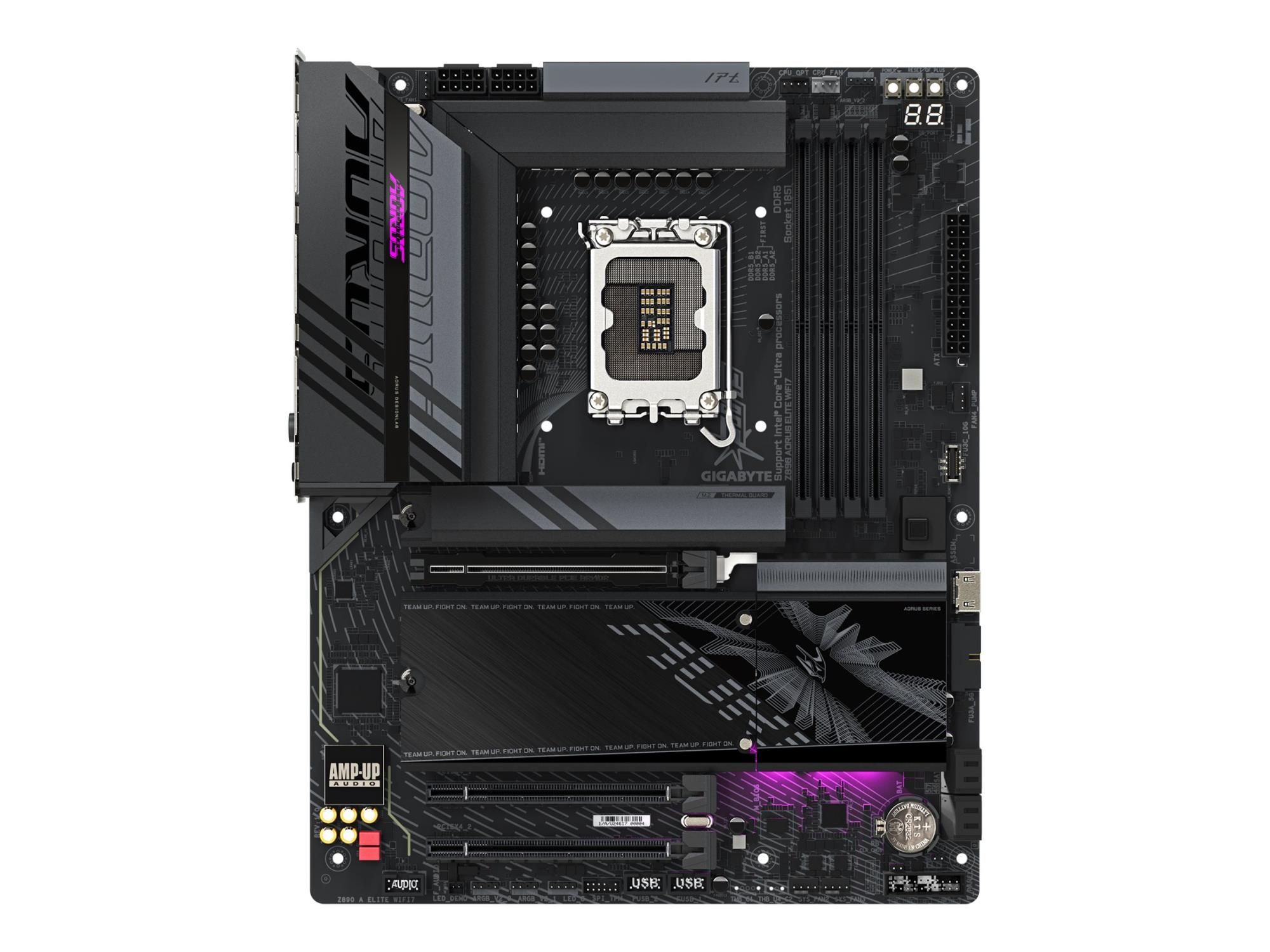 Gigabyte AORUS Z890 ELITE WIFI7 - Motherboard - ATX - LGA1851-Sockel - Z890 Chipsatz - USB-C 3.2 Gen2, USB 3.2 Gen 1, USB4 - Bluetooth, Wi-Fi 7, 2.5 Gigabit LAN - Onboard-Grafik (CPU erforderlich)