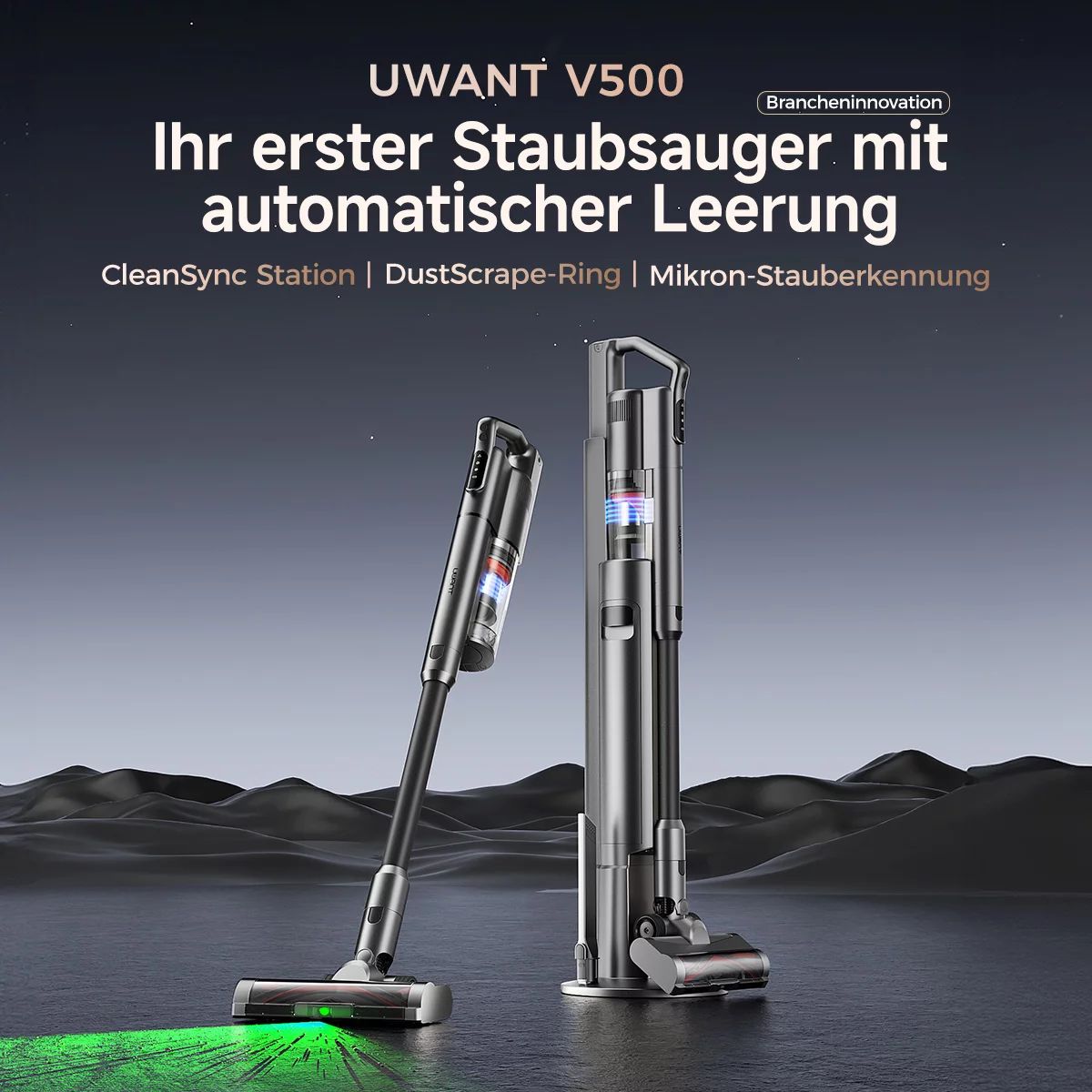 UWANT V500 Akku-Bodenstaubsauger - 50.000 Pa