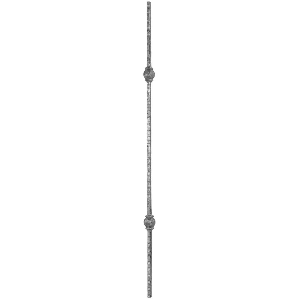 ARTEFERRO Zierstab VK 12 mit 2 Knöpfe, Länge 1000 mm, Schmiedeeisen gehämmert