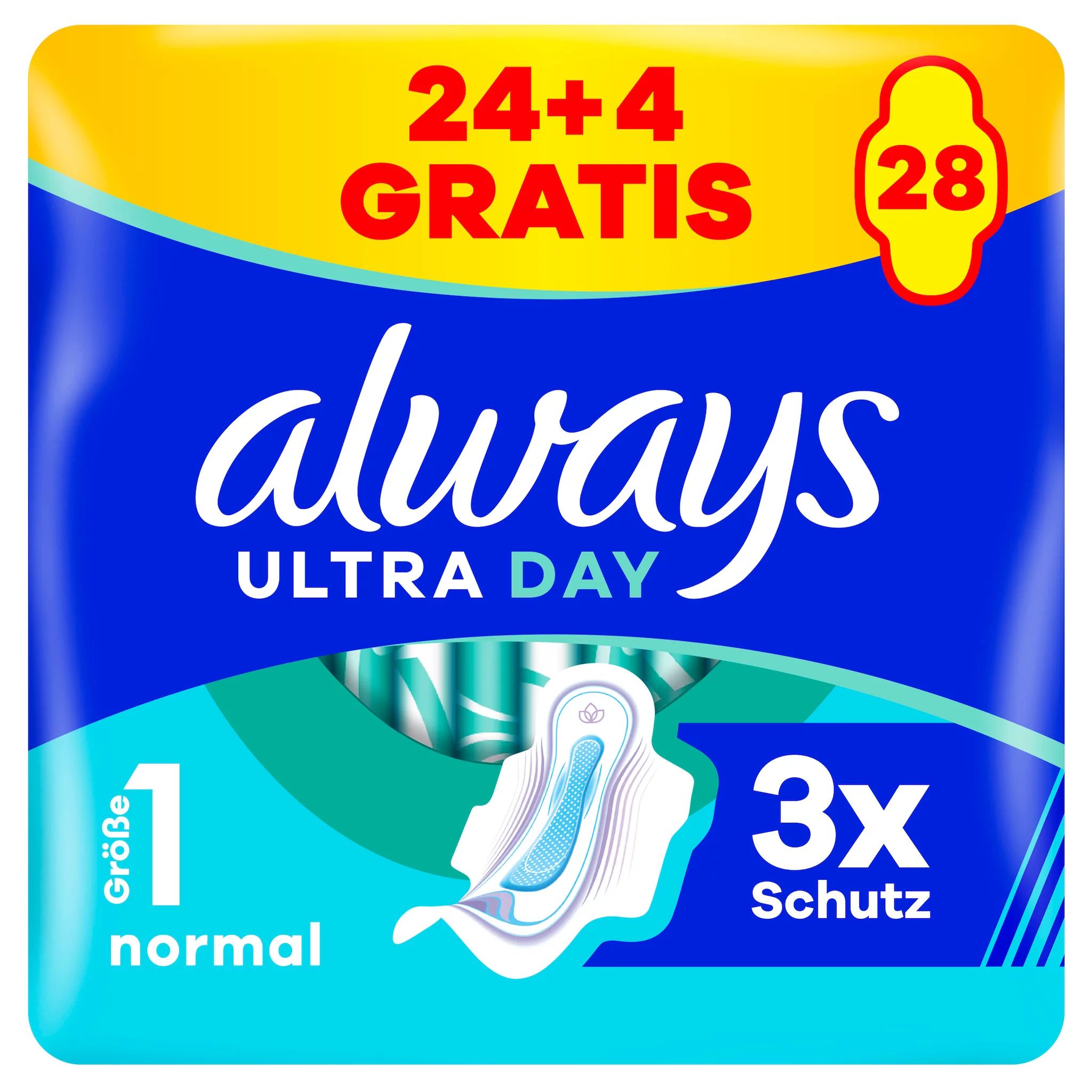 always Ultra Binde Normal mit Flügeln BigPack 24+4 GRATIS