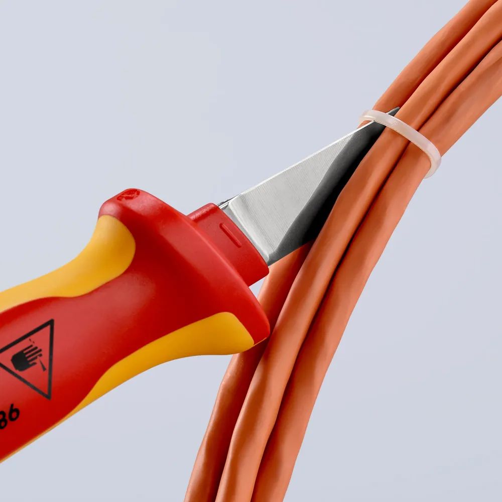 KNIPEX Kabelmesser mit gerader Klinge, 50 mm, VDE 2-K