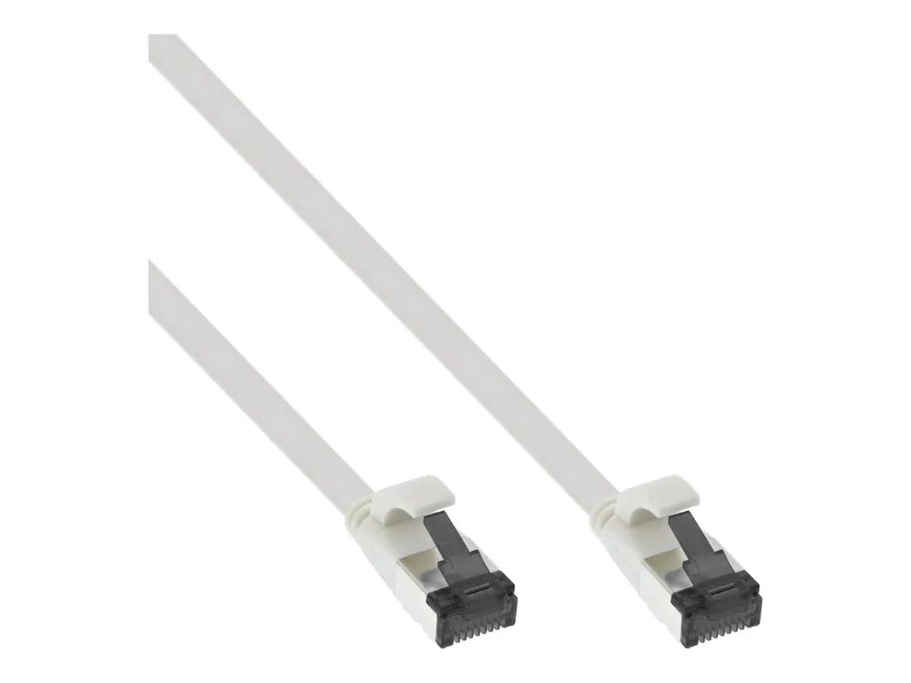 InLine Patchkabel flach - U/FTP - Cat.8.1 - TPE halogenfrei - weiß - 1,5m