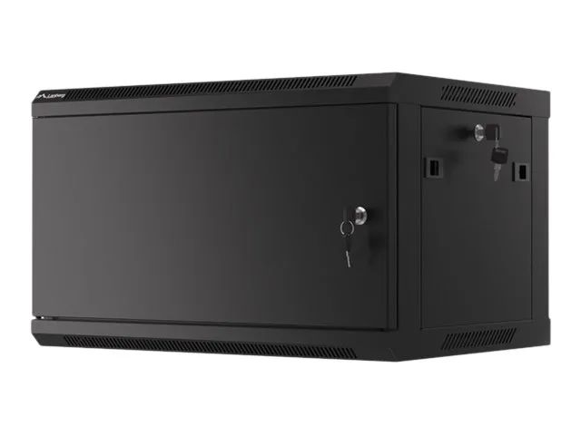 Lanberg WF01-6406-00B - Schrank Netzwerkschrank - geeignet für Wandmontage - Schwarz, RAL 9004 - 6U - 48.3 cm (19")