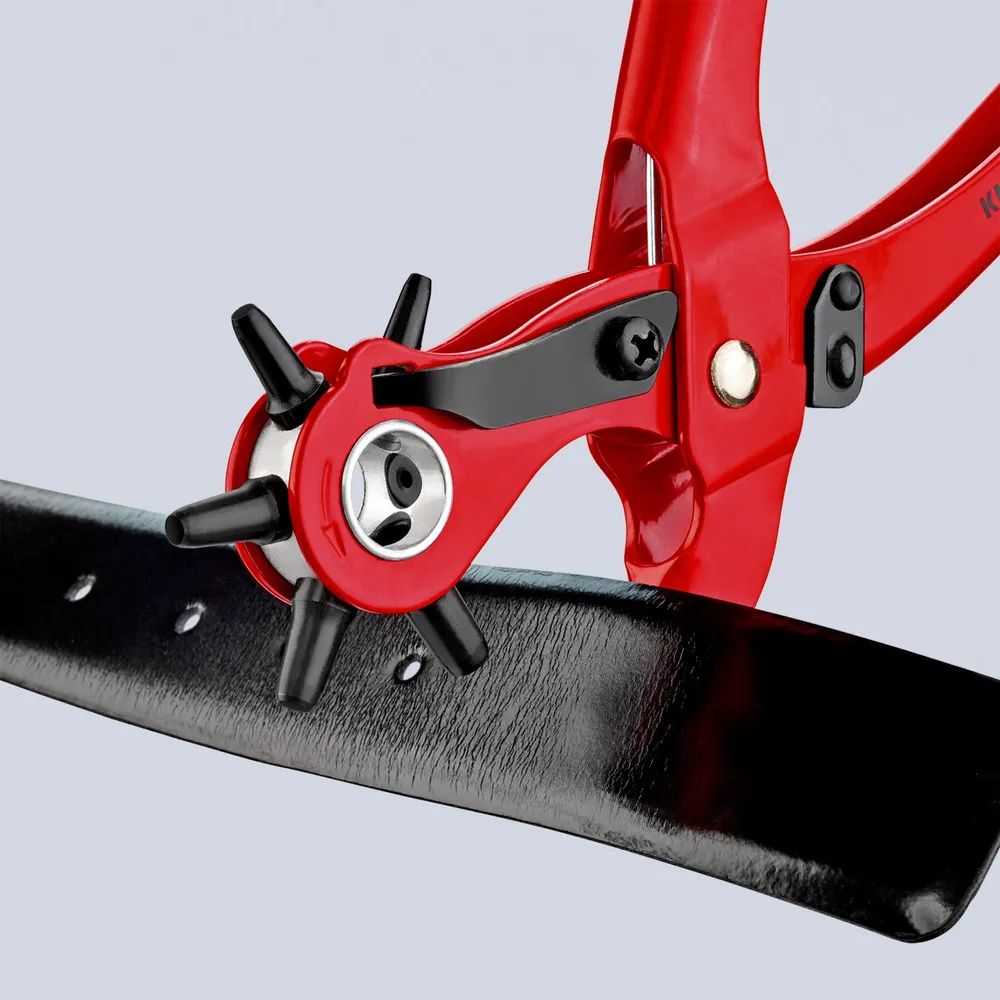 KNIPEX Revolverlochzange rot pulverbeschichtet 220 mm