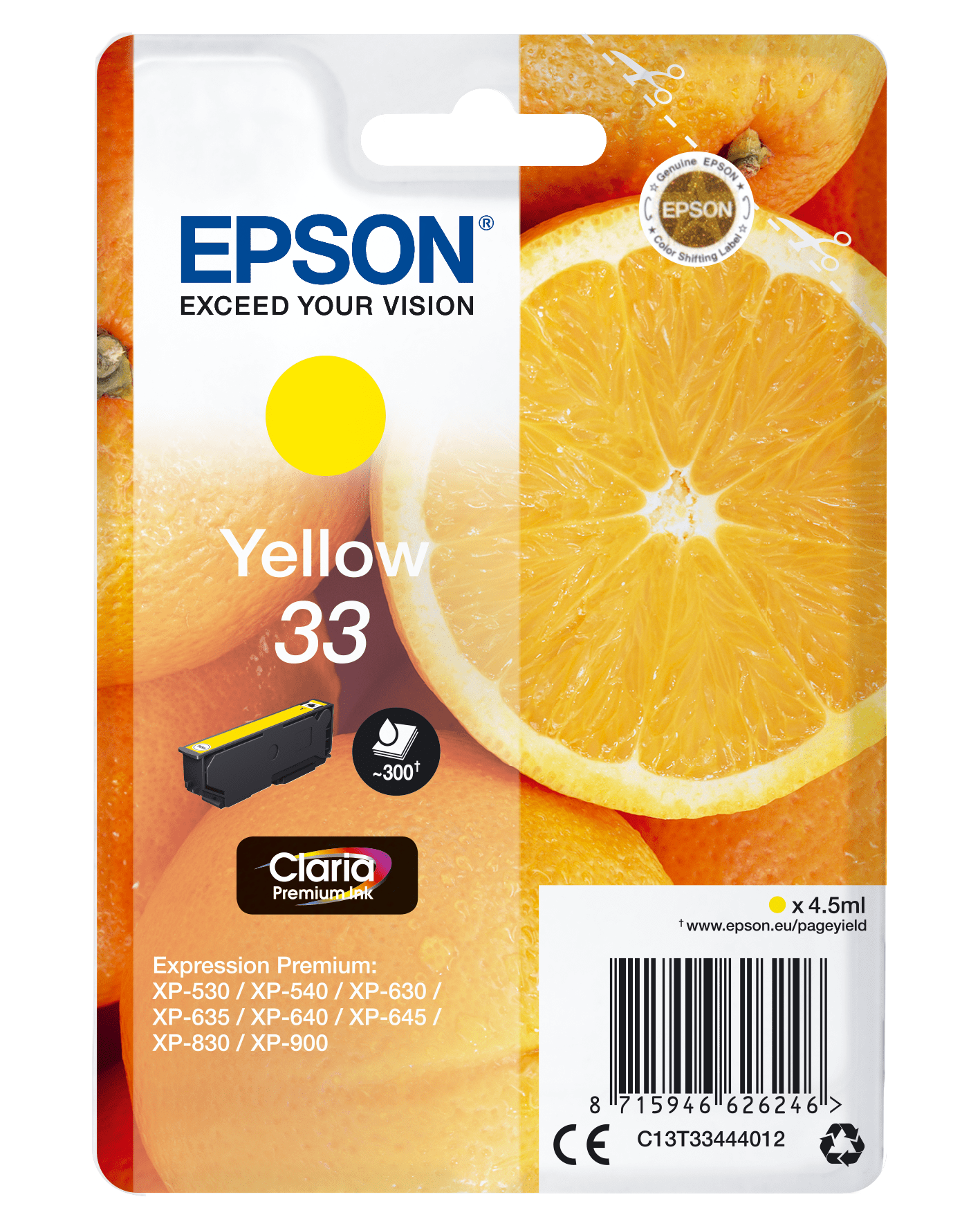 Epson 33 - 4.5 ml - Gelb - Original - Blisterverpackung