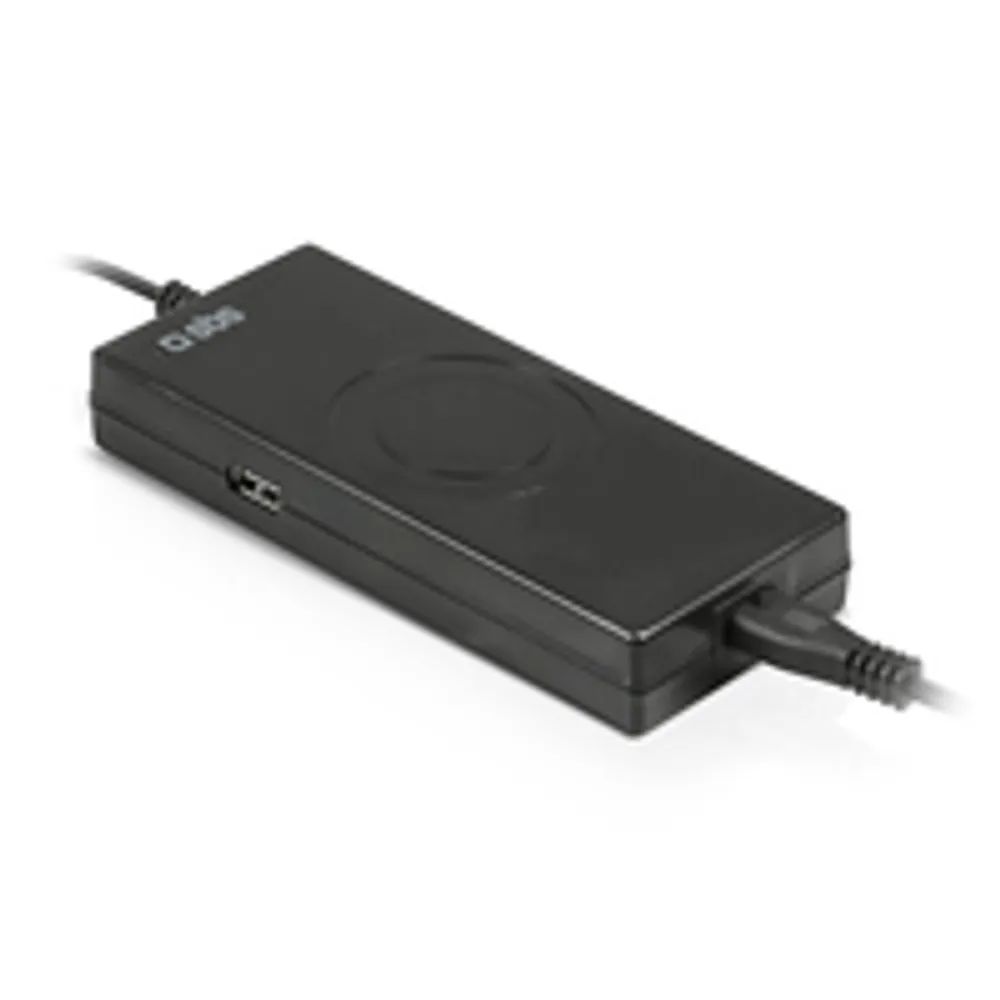 SBS Tragbares Netzteil für Notebooks 90W mit Adaptern - Notebook - Indoor - 90 W - Schwarz - 2,2 m - 1 Stück(e)