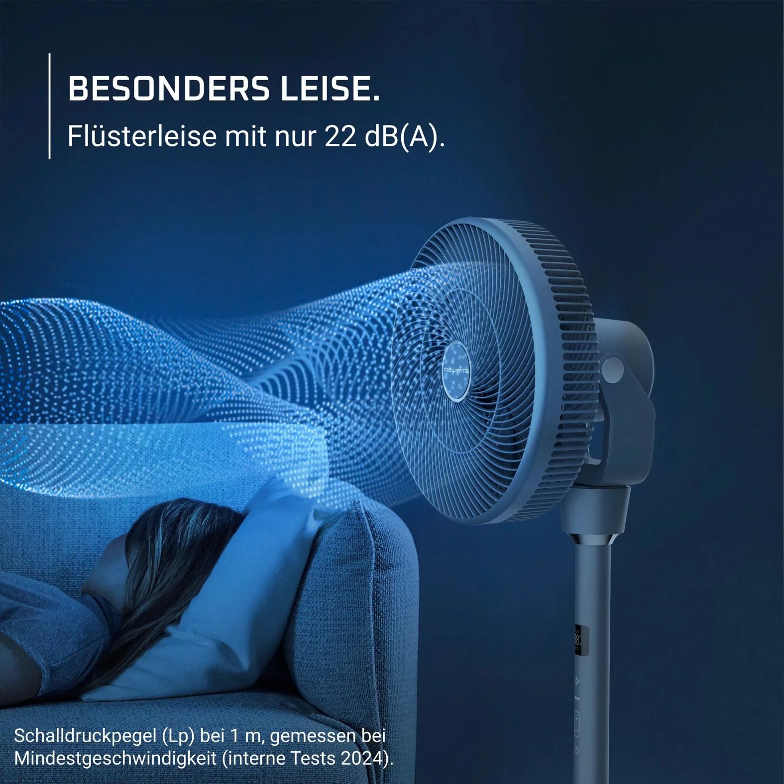 Rowenta QV5041 Standventilator Turbo Swift Silence - Blaugrau