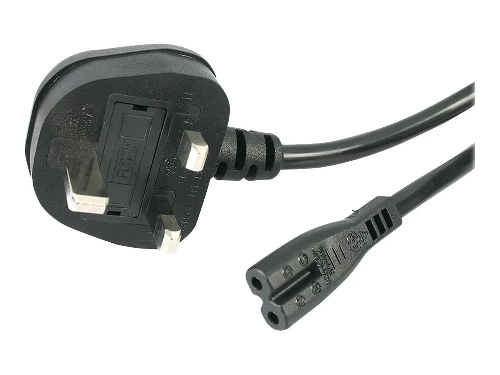 StarTech.com 1 m GB Laptop Ladekabel, BS 1363 Stecker auf C7, 2,5A 250V, 18AWG, Schwarz, Laptop Ersatzkabel, Drucker Stromkabel, UK Laptop Stromkabel/Netztkabel - UL gelistet (PXTNB2SUK1M)