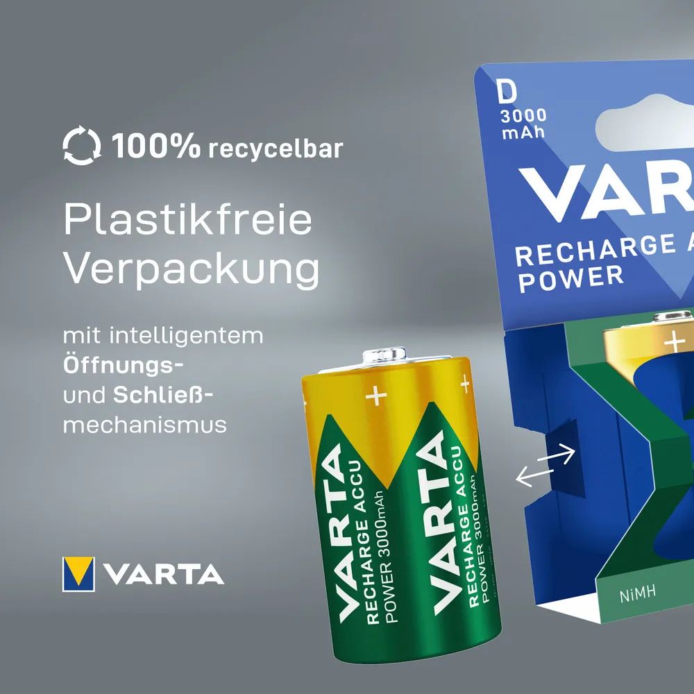 VARTA RECHARGE ACCU Power D 3000mAh Blister 2
