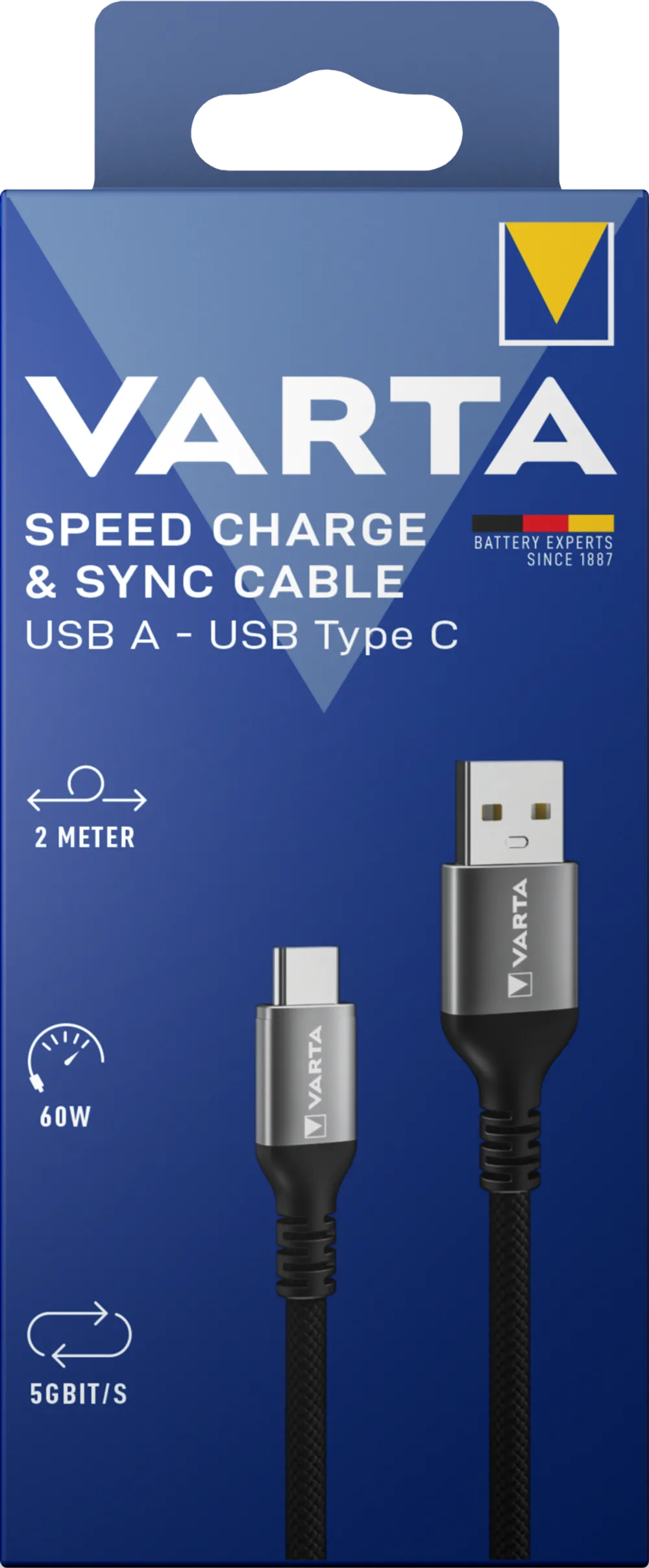 VARTA Cable USB A - USB Typ C