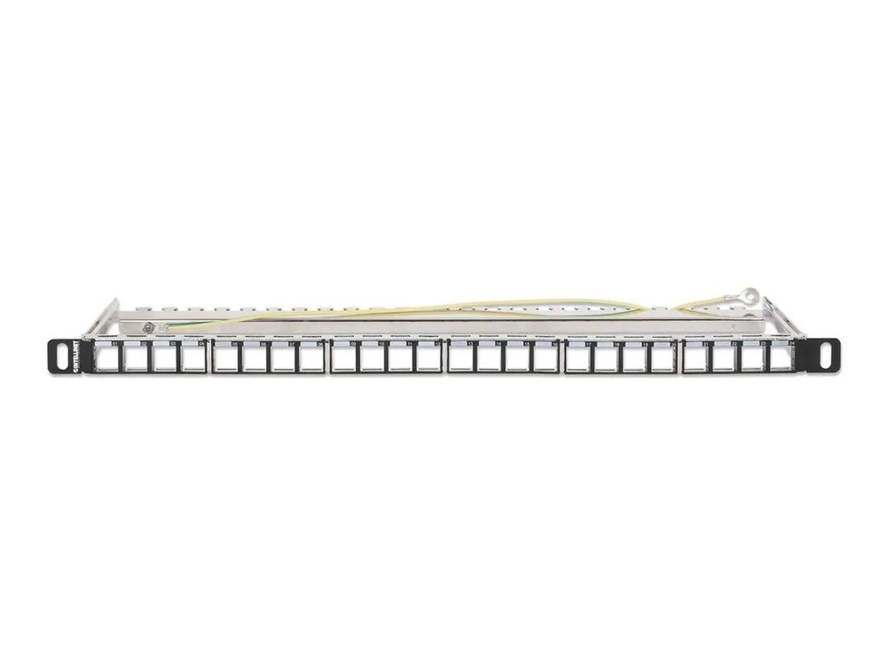 Intellinet Leeres Keystone-Patchpanel - Rack montierbar - Schwarz - 0.5U - 48.3 cm (19")