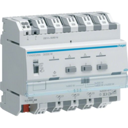 Hager UNIV.-DIMMAKTOR 3F KNX,3X300W / HAGERS TYA663AN HTYA663AN