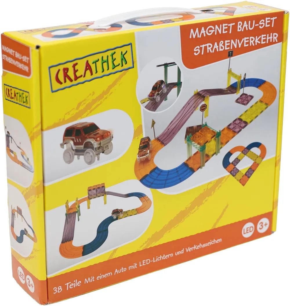 VEDES Großhandel GmbH - Ware CR Magnet Bau-Set, inkl. Auto, 38 Teile