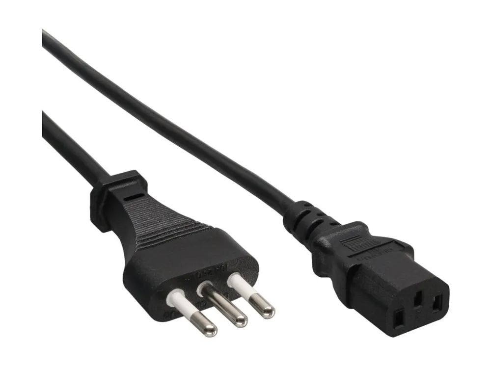 InLine Netzkabel - Netzstecker Italien auf Kaltgerätestecker C13 - 0,5m