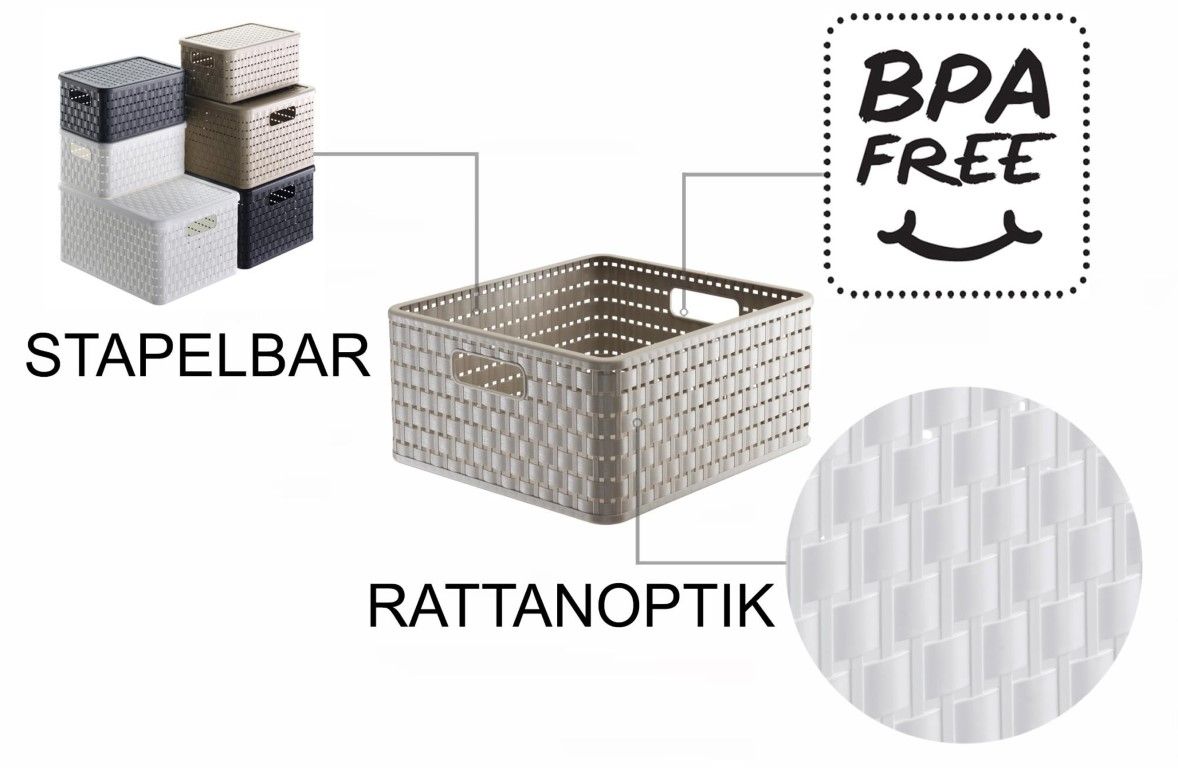 Rotho Korb quadratisch, 14 l COUNTRY