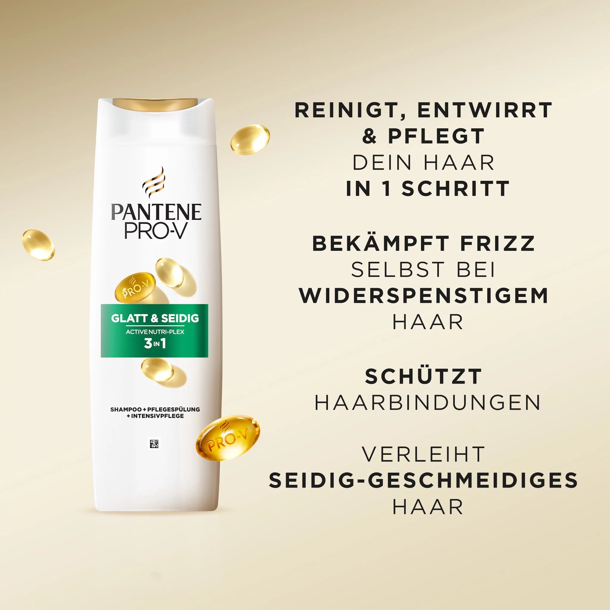 Pantene Pro-V 3in1 Glatt & Seidig Shampoo, 250ml