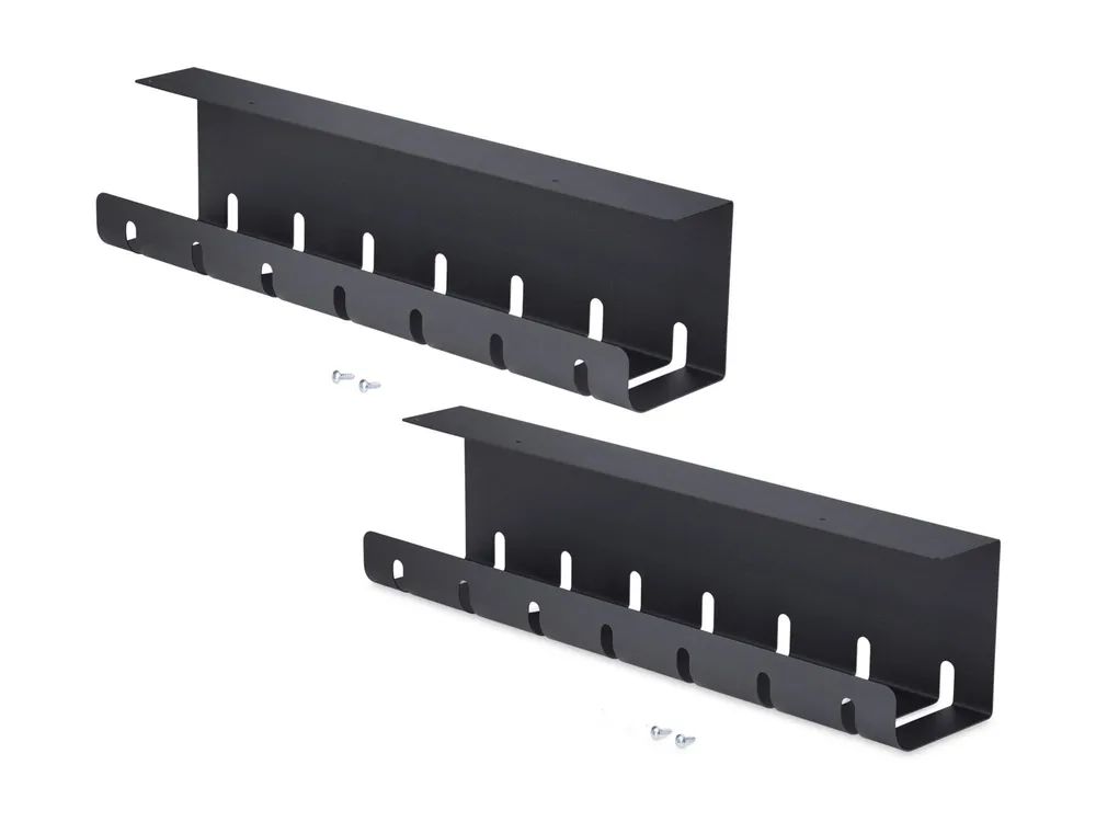 StarTech.com Startech - Kabelmanagementfach - Stromleistenhalter - unter Tisch montierbar - Schwarz - 53 cm - TAA-konform (Packung mit 2)