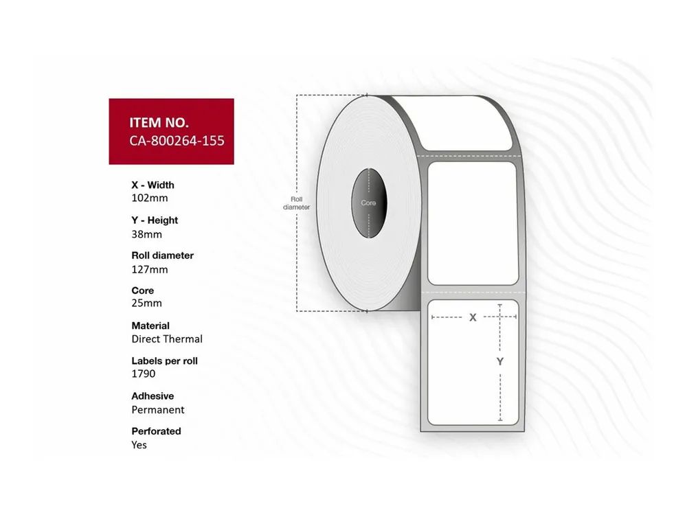 Capture Label Core 25. Direct Thermal Permanent