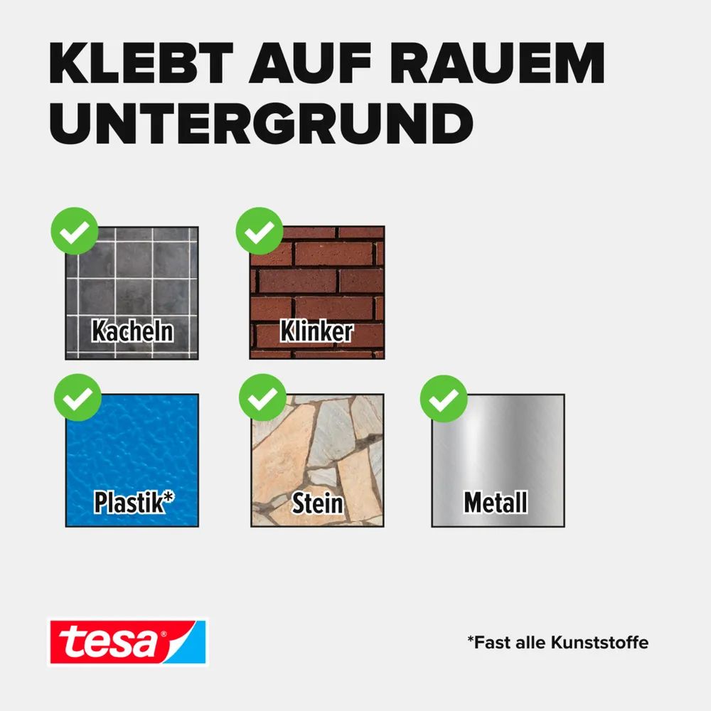 tesa® Powerbond OUTDOOR – 5m x 19mm, wetterfest & stark haftend