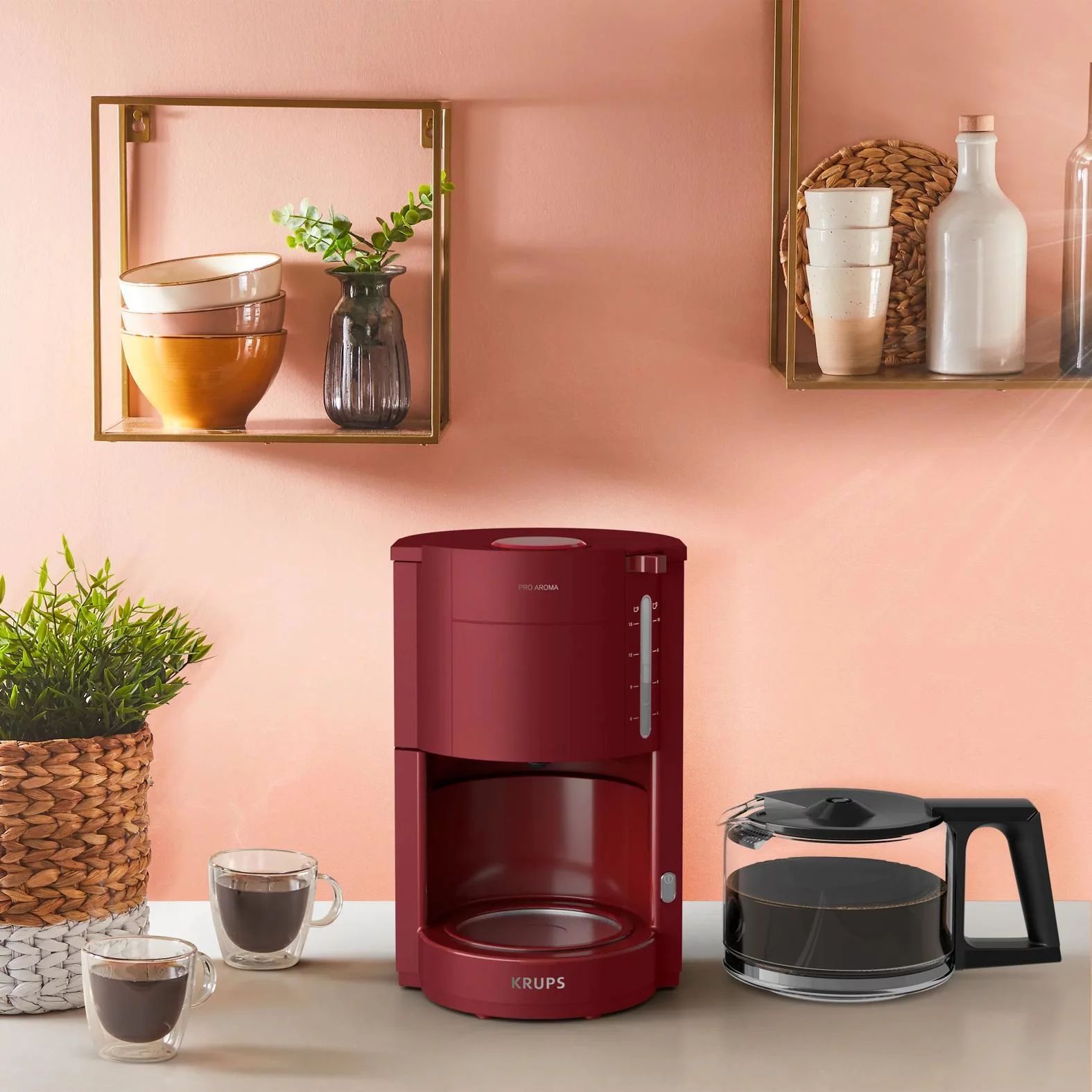 KRUPS F30905 Filterkaffeemaschine Pro Aroma - Rot