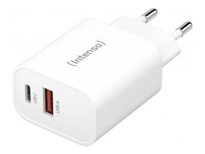 Intenso W30AC - Netzteil - 30 Watt - 3 A - PD 3.0, QC 4.0, PD/PPS - 2 Ausgabeanschlussstellen (24 pin USB-C, USB)