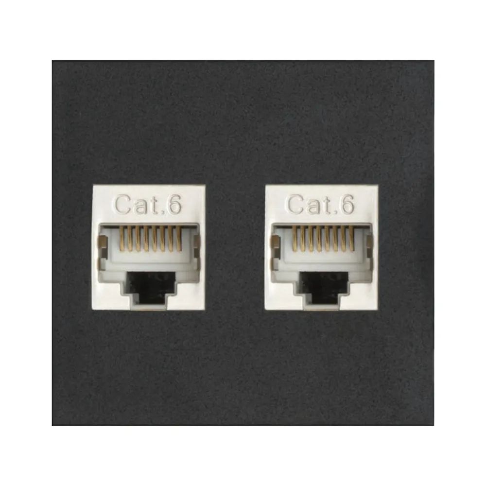 EVOline Wechselmodul 2xRJ45 CAT6, schwarz