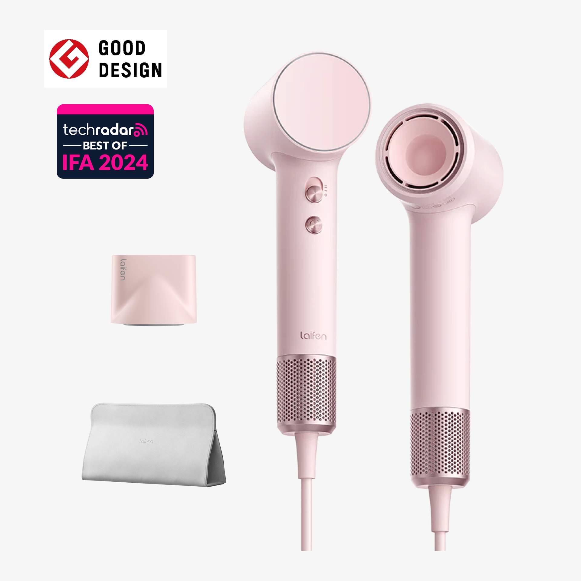 Laifen Mini High-Speed Hair Dryer - Coral Pink