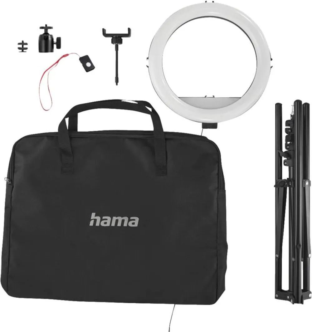 Hama LED-Ringleuchte "SpotLight Steady 120 III", Ringlicht-Stativ für Handy, 12"
