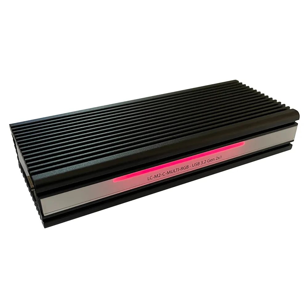 LC-Power LC-M2-C-MULTI-RGB - Speichergehäuse - M.2 - M.2 NVMe Card / SATA 10Gb/s - USB 3.2 (Gen 2)