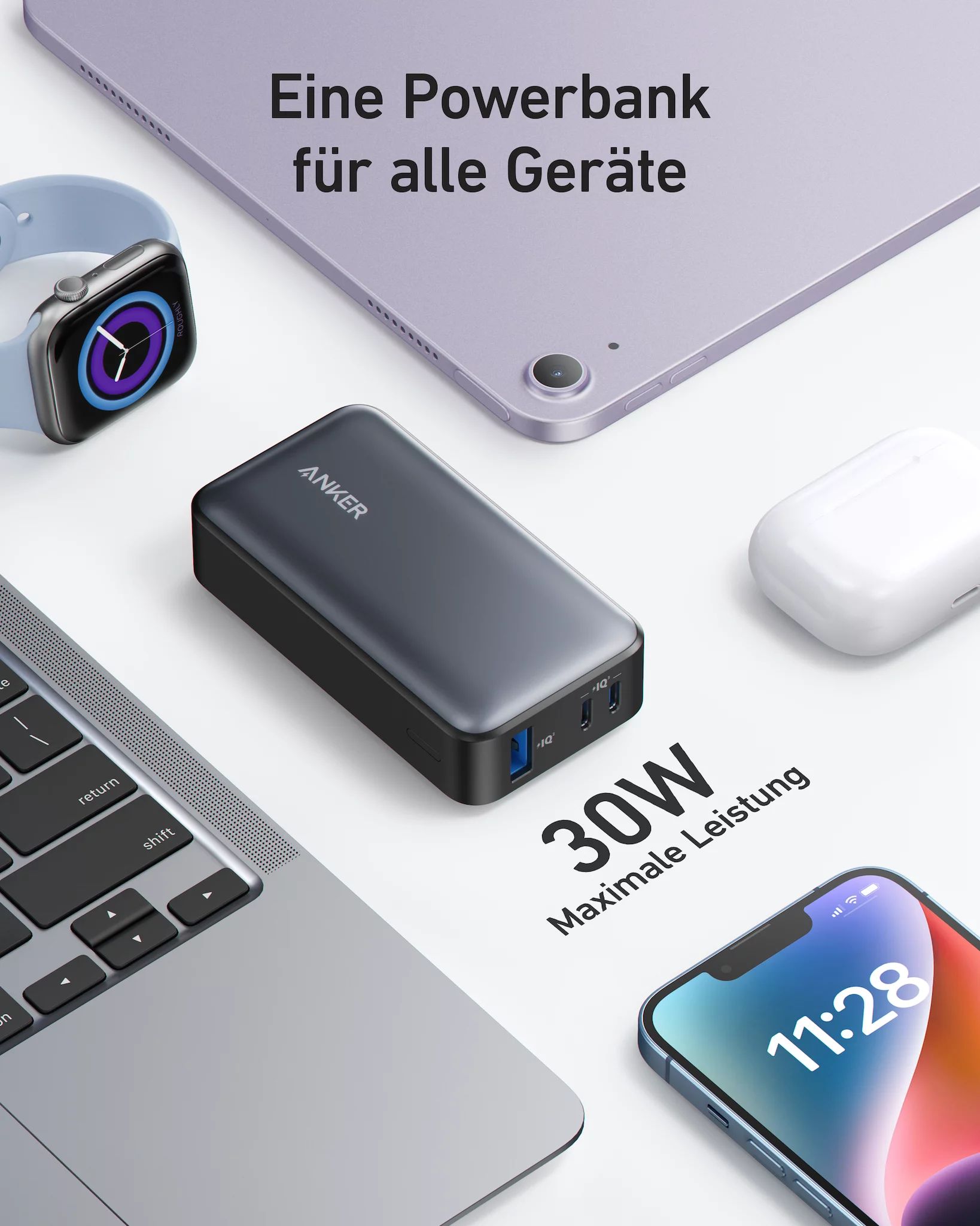 Anker Innovations Anker PowerCore 533 - Powerbank - 10000 mAh - 30 Watt - 3 A (24 pin USB-C)