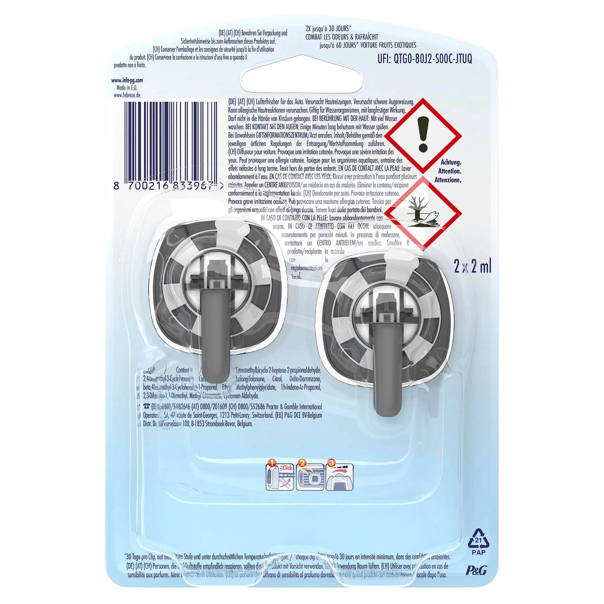 Febreze Car Tropische Früchte Duo