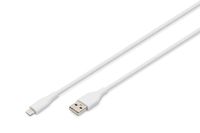 DIGITUS Lightning Silikon Anschlusskabel, USB-A - Lightning 1m, weiß