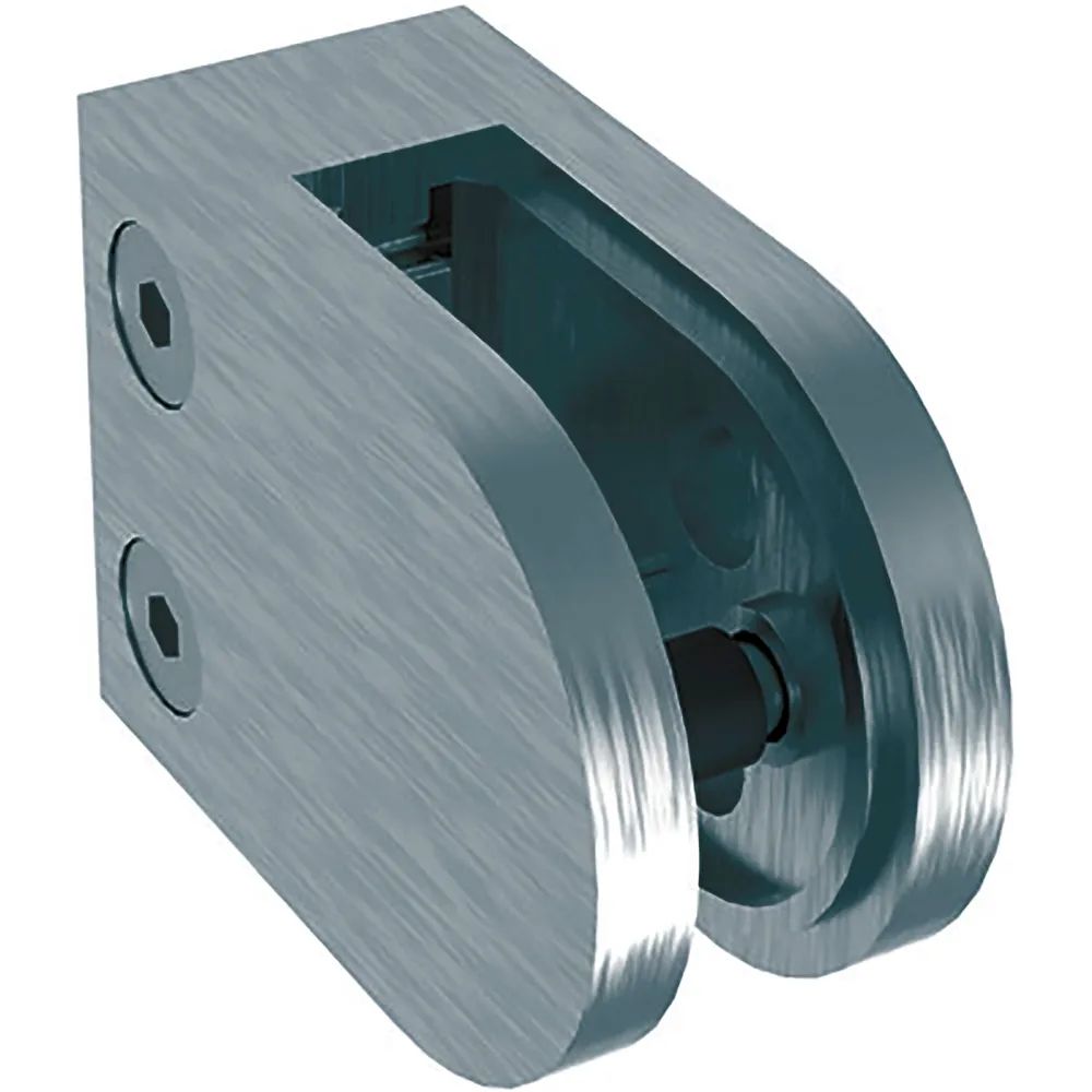 ECONOMY Glasklemmbeschlag Mod. 22 für Vierkantrohr, rund 63 x 45 x 28 mm, Zink