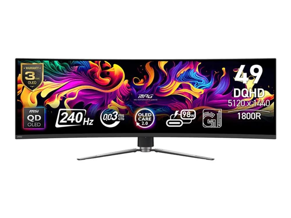 MSI MPG 491CQPXDE QD-OLED - OLED-Monitor - Gaming - gebogen - 124.5 cm (49")