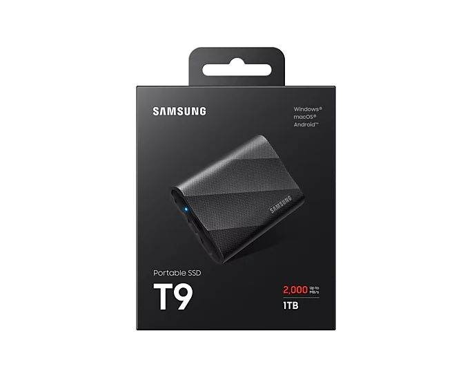 Samsung T9 MU-PG1T0B - SSD - verschlüsselt - 1 TB - extern (tragbar)