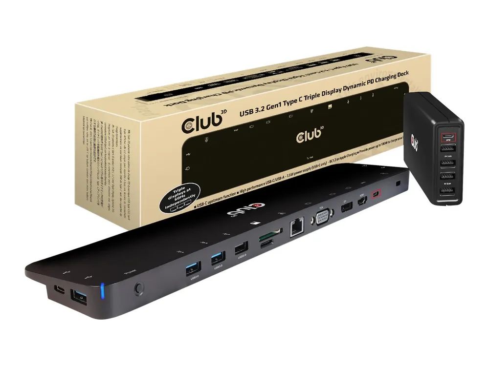 Club 3D Dockingstation - USB-C 3.2 Gen 1 - VGA, HDMI, DP