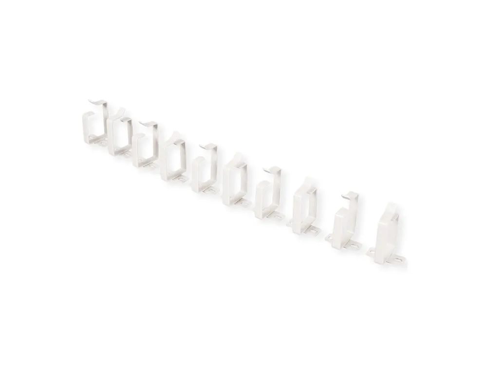 ROLINE Kabelverwaltungsklammer - 44 x 60 mm - RAL 7035, Hellgrau (Packung mit 10 Stück)