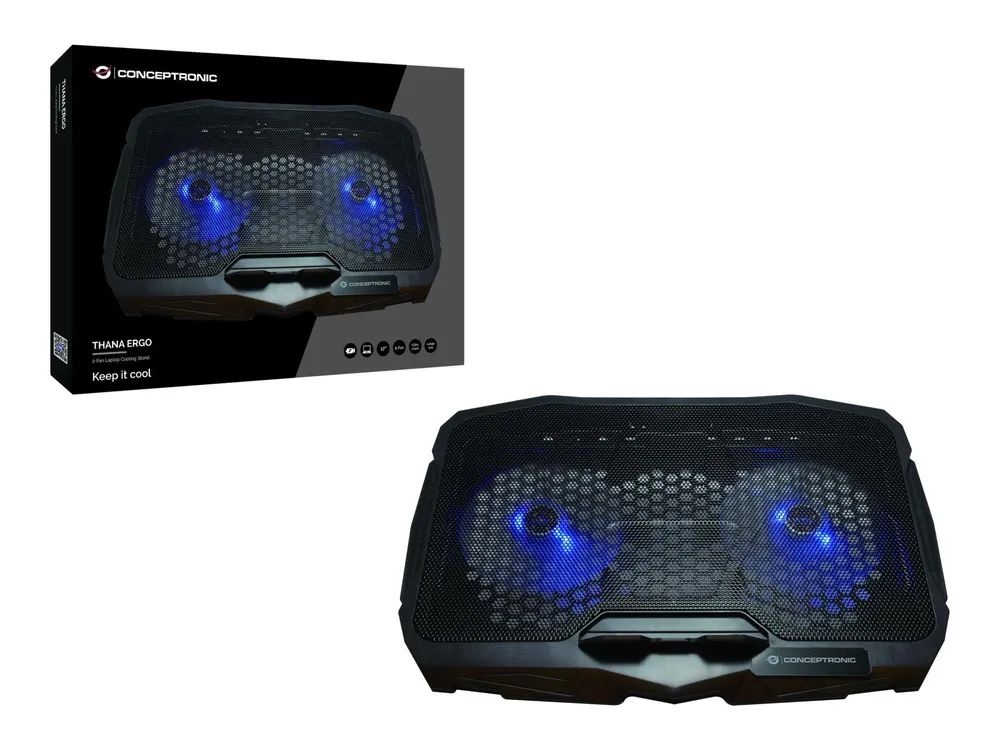 Conceptronic Thana - Notebook-Kühlpad - mit 2 Ventilatoren - 43.2 cm (17")