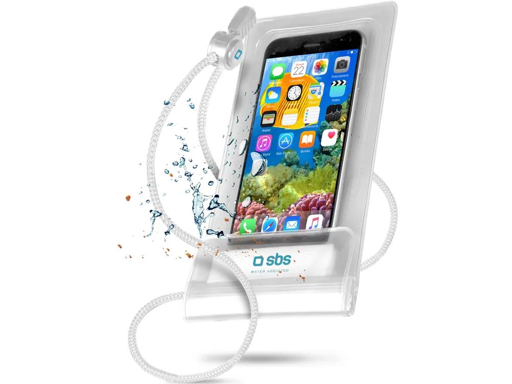 SBS Wasserfeste Universal-Tasche für Smartphones bis 6,7" weiss