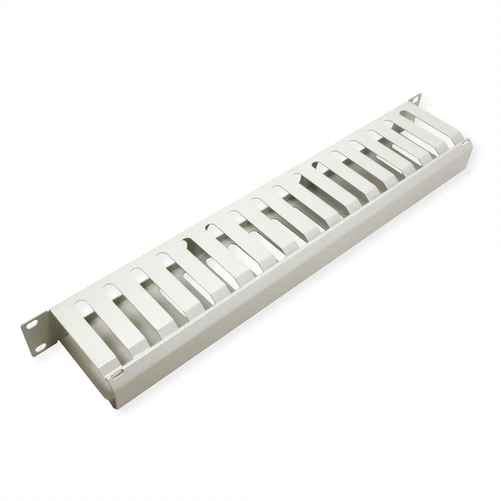 VALUE 19-Zoll-Frontplatte 1 HE mit Rangierkanal 40 x 80 mm, grau