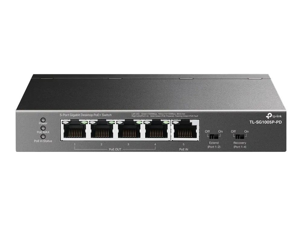 TP-LINK TL-SG1005P-PD V1 - Switch - unmanaged - 4 x 10/100/1000 (PoE+)
