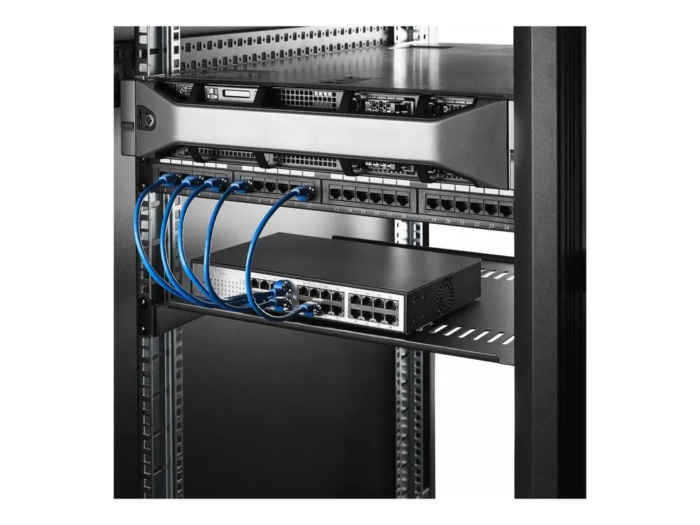 StarTech.com 2er-Pack 1HE 19 Zoll Serverrack Fachboden/Ablage, 40cm Tief - Rack - Regal - Schwarz - 1U - 48.3 cm (19")