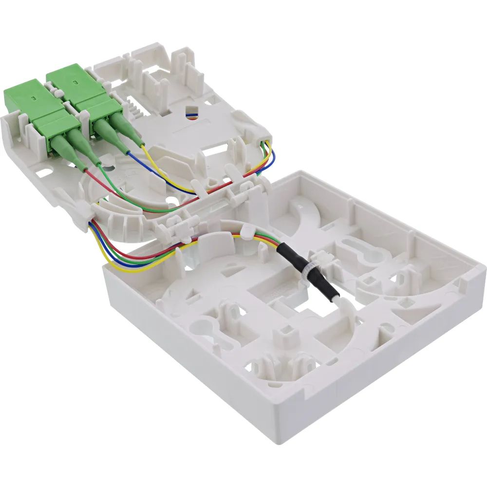 InLine FTTH Verlängerungsbox vorkonfektioniert 4x LC/APC 9/125µm 50m