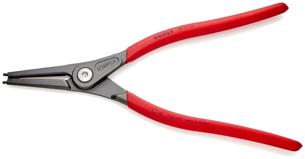 KNIPEX Präzisions-Sicherungsringzange für Außenringe auf Wellen mit rutschhemmendem Kunststoff überzogen grau atramentiert 320 mm