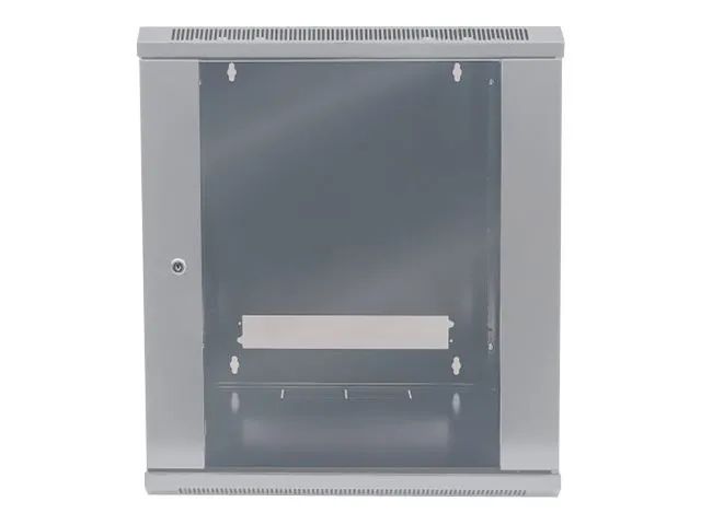 Intellinet Network Cabinet, Wall Mount (Standard), 12U, Usable Depth 410mm/Width 510mm, Grey, Flatpack, Max 60kg, Metal & Glass Door, Back Panel, Removeable Sides, Suitable also for use on desk or floor, 19",Parts for wall install (eg screws/rawl plu