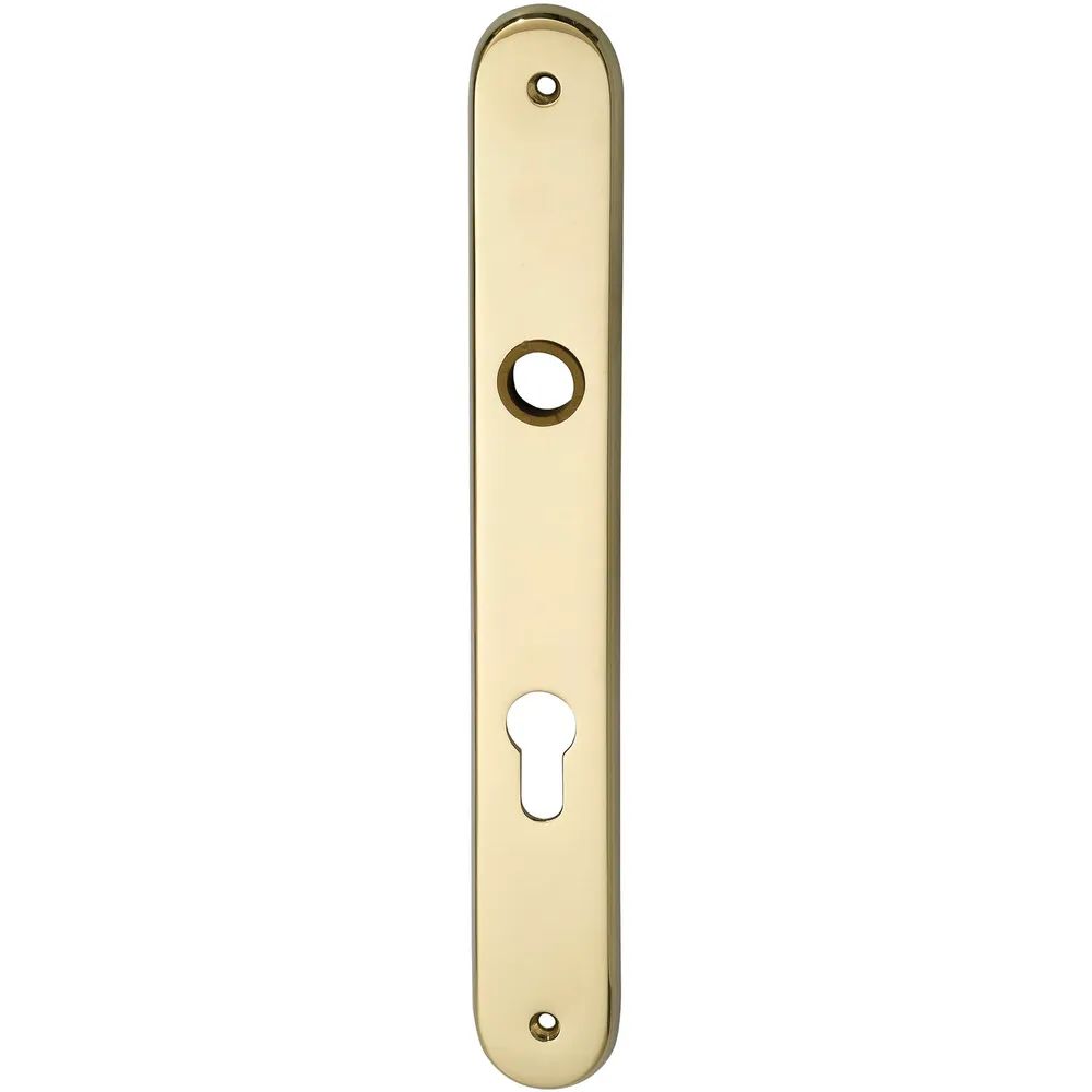 Marchesi Haustür - Langschild ELEGANT 22, PZ88, Ansatz 16 mm, Messing pol