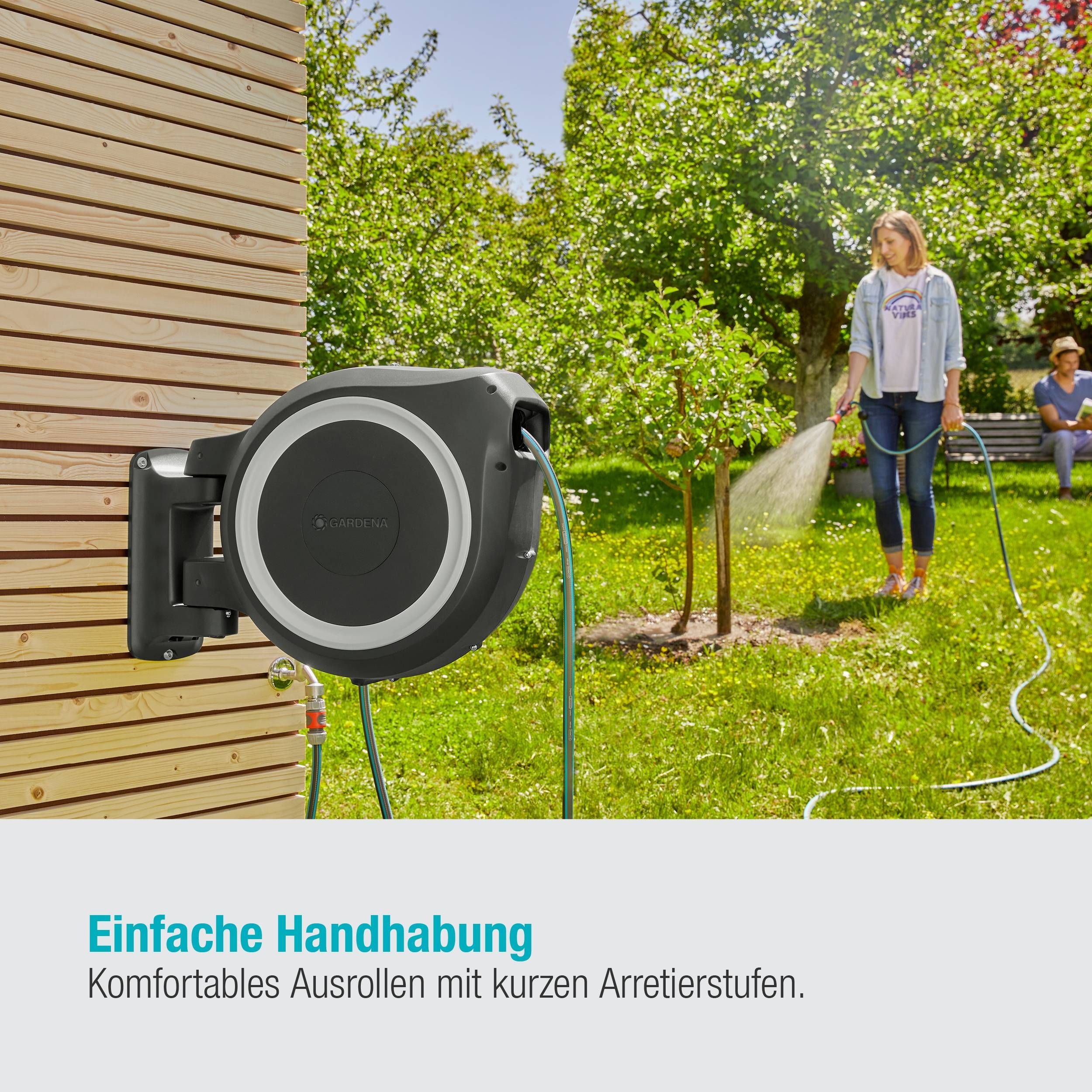 Gardena Wand-Schlauchbox RollUp L, 30 m, weiß