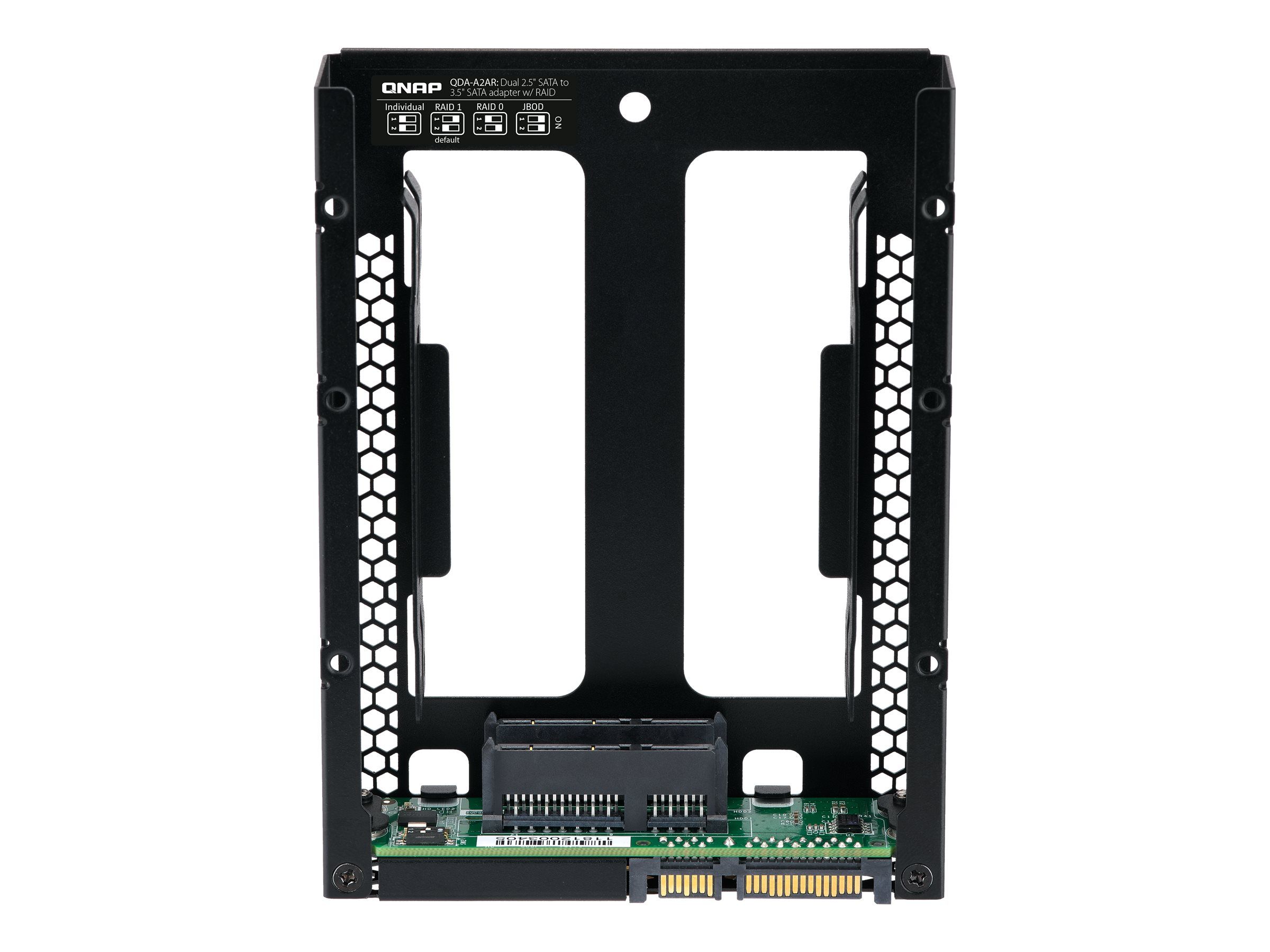 QNAP QDA-A2AR - Internes RAID-Gehäuse - 3.5" to 2 x 2.5" (8,9 cm bis 2 x 6,4 cm)