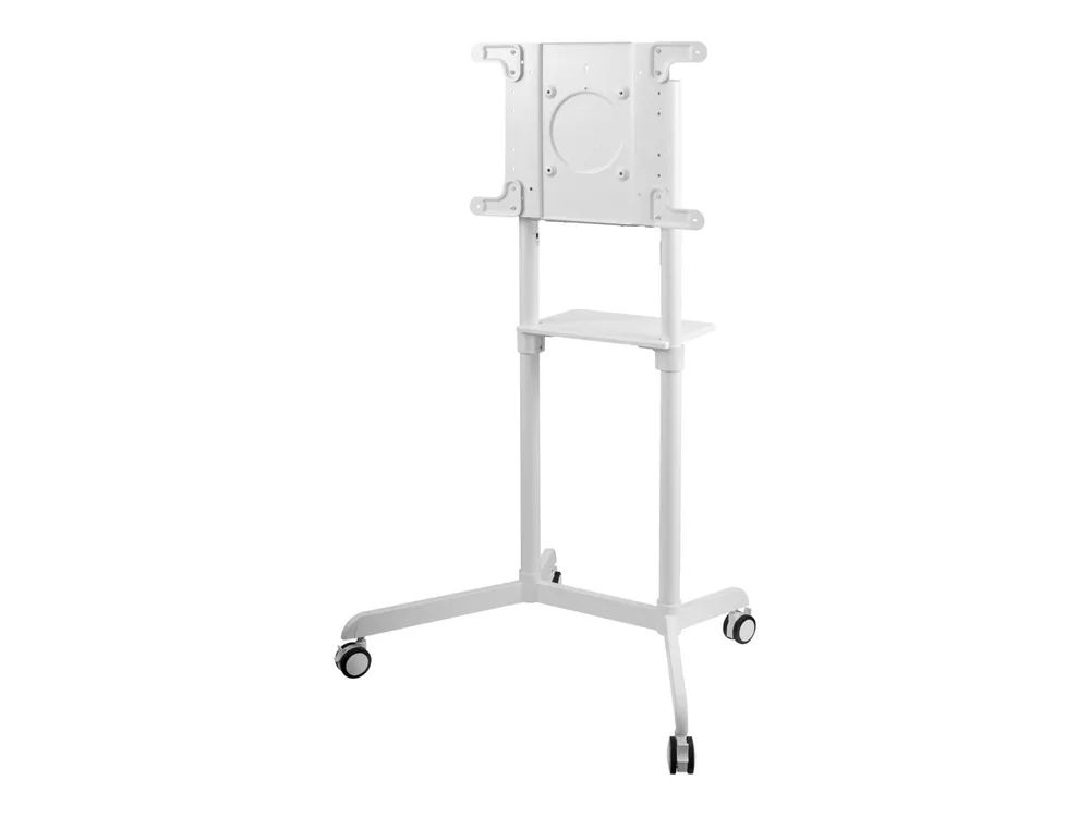 VivoLink Mobile stand - Wagen - Diebstahlschutz - für LCD-TV / gekrümmter LCD-TV - schwerer Stahl - weiß - Bildschirmgröße: 94-177.8 cm (37"-70")
